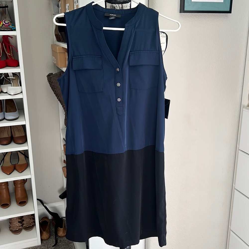Brand new never worn navy and black shirt dress size 4